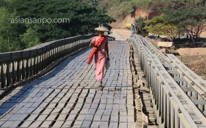 ミャンマー　アンーミャウー　橋