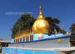 ミャンマー　パテイン-バゴー　船寺院